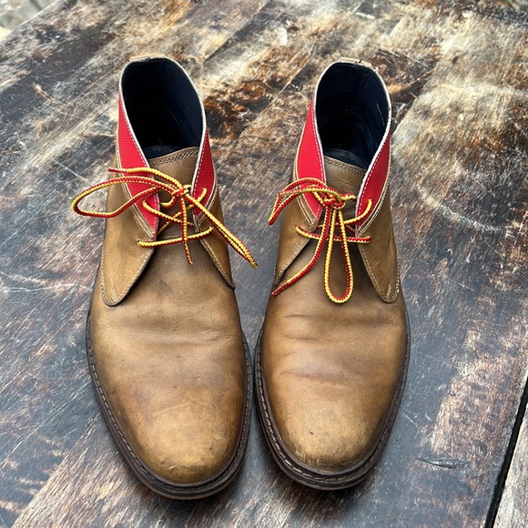 Cole Haan Chukka leather Oxford boots with red details Cranston C1 men’s sz 8.5 - Picture 2 of 12